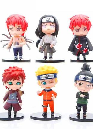 Іграшка рухомі статуетки фігурки naruto (6 шт.): гаара, шикамару, наруто узумакі та ін. для дітей (l_9124)