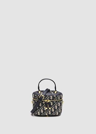 💎 dior small cd signature vanity case blue dior oblique embroidery
