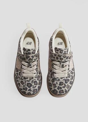 🐆 дитячі кросівки кеди h&m 32р. з леопардовим принтом 🐆