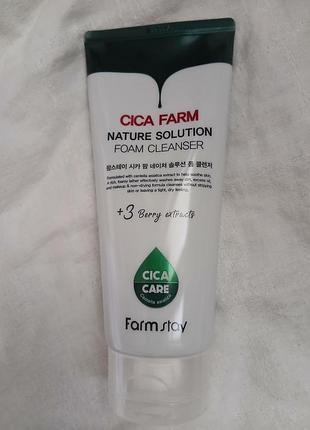 Гель для вмивання farmstay cica farm nature solution cleansing foam об'єм 180 мл