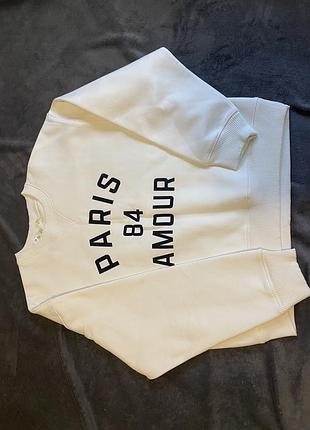 Світшот жіночий h&m білий з принтом