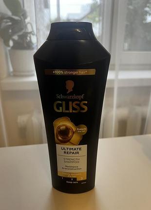 Шампунь schwarzkopf gliss ultimate repair strength для пошкодженого волосся