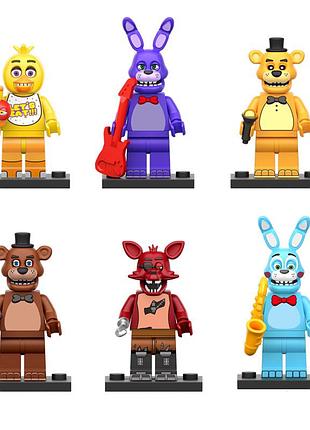 Игрушка фигурки подвижные фнаф (пять ночей с фредди) - 6 героев для детей (l_15745)