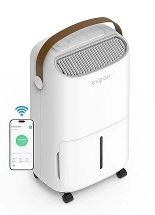 Осушитель воздуха evoair 40 м² novadry 16 smart, 16л/24 ч, ионизация воздуха, уф - обеззараживание, creme коричневий, 40 м.кв