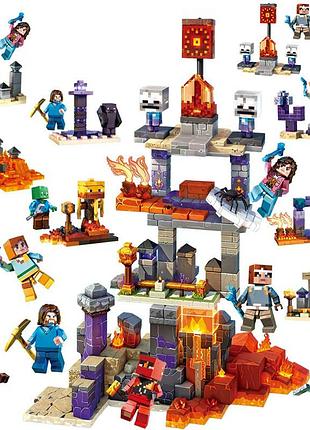 Игрушка конструктор вайлет майнкрафт - 8 в 1(minecraft) 160 деталей для детей (l_15650)