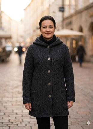Tracht & country винтажное австрийское,баварское,тирольское шерстяное  пальто с капюшоном,l