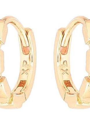 Сережки позолота 18k колечка «декоративний візерунок» 270770 тм xuping