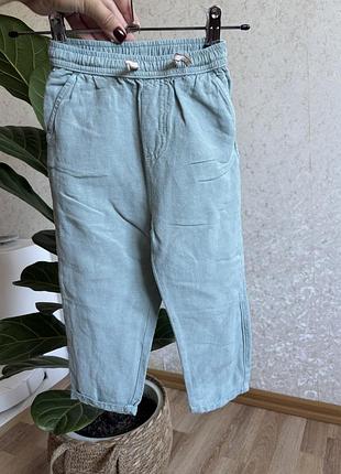 Штани zara блакитні лляні 98 см