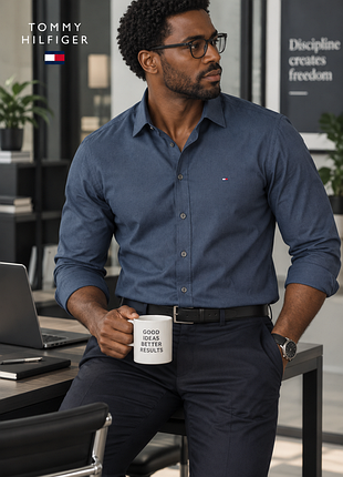 Tommy hilfiger tailored — новая мужская рубашка, m