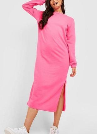 Boohoo з англії. тепле неонове міді плаття. сукня на флісі
