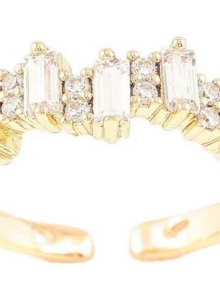Каблучка позолота 18k «кришталева доріжка» (260929) р.18-19 тм xuping