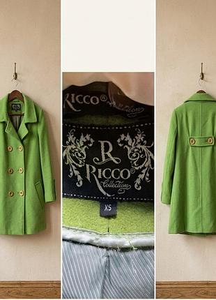 Тепле шерстяне пальто ricco з мохером та альпакою (xs)