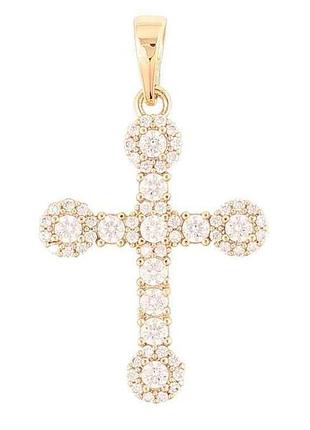 Кулон позолота 18k крест с цирконом для цепочки 271500 тм xuping