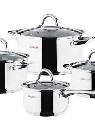 Набір посуду з нерж.сталі 8пр.(1,6/2,3/3,2/5,6л) gemini gourmet andria тм ardesto
