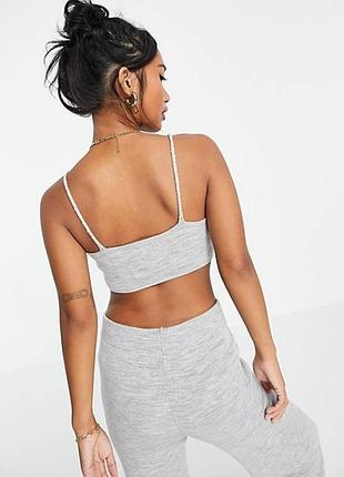 Вязаный топ бралет asos серый 3