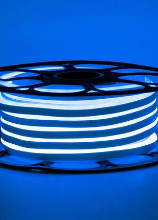 Стрічка силіконова led neon 12v синя 5 м