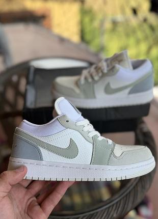 Кросівки жіночі nike air jordan 1 retro low paris сірі, білі, розмір 38, довжина устілки 23,5-24 см