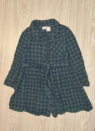 Фактурное платье zara в клетку «ггем» на 3-4 года