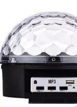 Світлодіодний диско куля mp3 led bluetooth magic ball light + пульт флешка