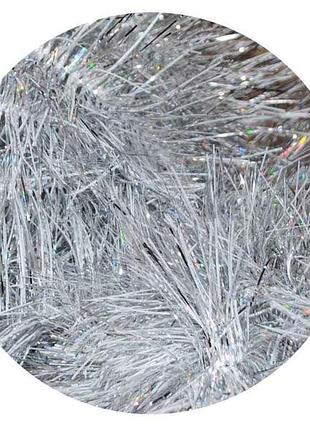 Мешура пухн. l=2,4м d=100мм бело-серебряная с снегом 5шт тм яблонский