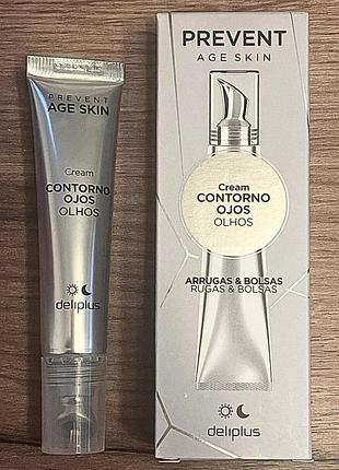 Женский контур вокруг глаз от морщин и мешков deliplus prevent age cream для всех типов кожи 15 мл