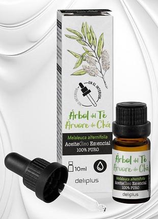 100% чиста олія чайного дерева deliplus 10 ml з дозуючою піпеткою