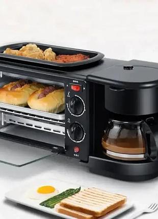 Электропечь с кофеваркой и сковородой 4500 вт su tai st-301