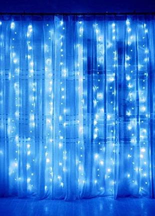 Світлодіодна гірлянда штора xmas 600 led 8х1.5м синя