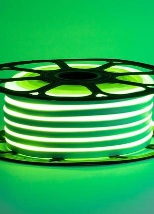 Стрічка силіконова led neon 12v зелена 5 м