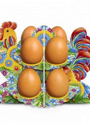 Декоративная подставка для яиц no8.1 петушок-петриковка (8 яиц) тм easters