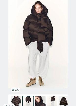 Пуховик zara   m натуральный пух