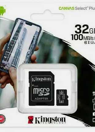 Карта памяти memory card 32 гб kingston canvas select plus