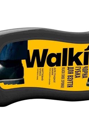 Губка для обуви волна из гладкой кожи черная тм walkin