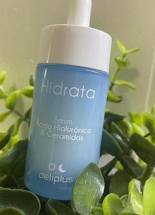 Зволожуюча сироватка для обличчя deliplus hidrata з гіалуроновою кислотою та керамідами, 30 мл