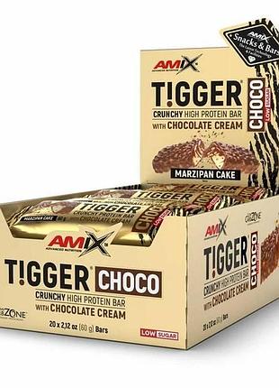 Блок батончиків amix nutrition tigger zero multi layer protein bar, марципановий торт 60 грамів — 20 шт (67826901)