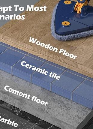 Швабра выдвижная треугольная multi function mop синий 6