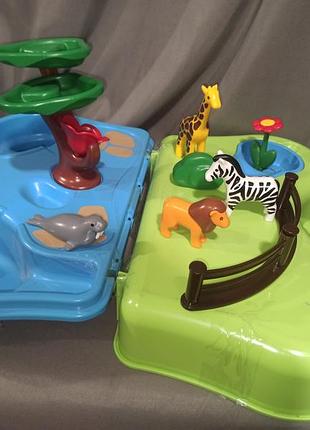 Игровой набор playmobil 1.2.3 zoo transportable (артикул 6792), который состоит в удобный раскладной чемоданчик с ручкой