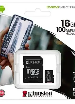 Картка пам'яті memory card 16 гб kingston canvas select plus