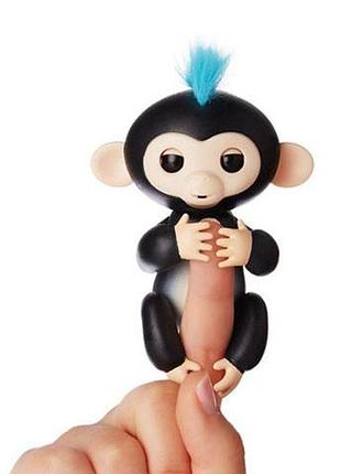 Ручна інтерактивна мавпочка happy monkey fingerling чорна