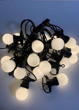 Гірлянда street вулична зі з'єднувачем новорічна світлодіодна 10 шт 5 м warm bulbs теплий білий