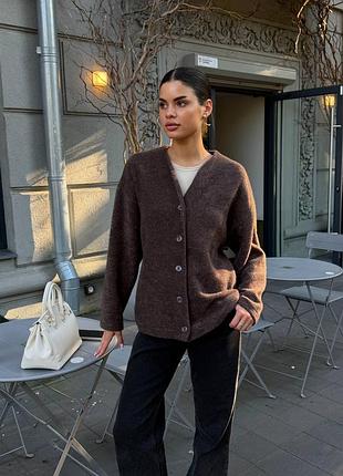 Базовый кардиган альпака на пуговицах