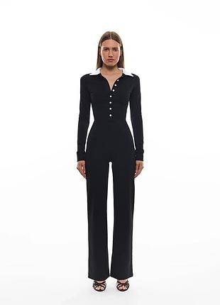 Жіночий брючний комбінезон catsuit чорний