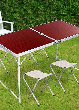 Стол для пикника уценка усиленный с 4 стульями folding table (раскладной чемодан)