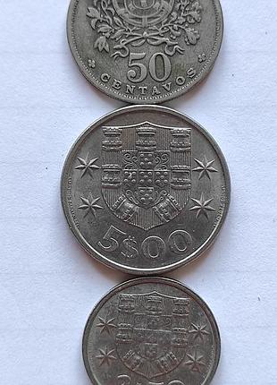Лот, підбір монет португалії 3 штуки.