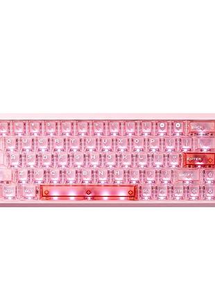 Игровая проводная магнитная клавиатура atk rs6 air / 65% / ice blade / 8000 гц / hot-swap / pink / розовый