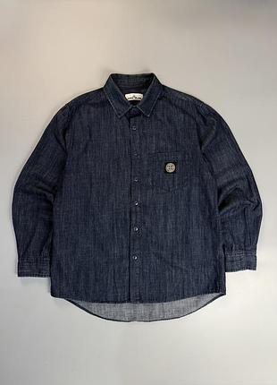 Сорочка stone island denim longsleeve shirt casual original