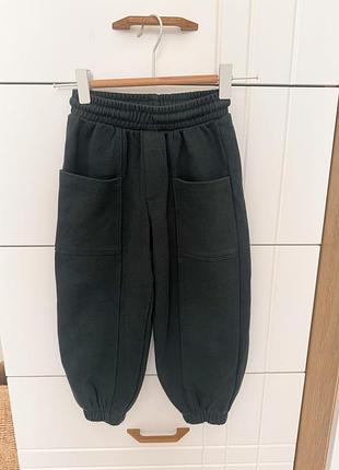 Штани джогери для хлопчиків zara оверсайз зелені р.110