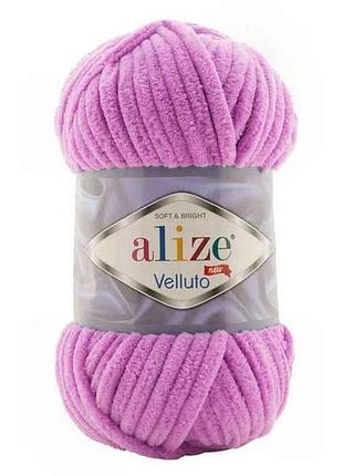 Пряжа velluto 378 5шт/уп орхидея 100% микрополиэстер 100г 68м тм alize