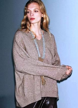 Жіночий теплий пуловер оверсайз zara