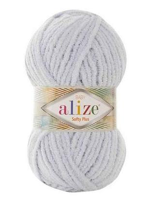 Пряжа softy plus 500 5шт/уп светло-серый 100% микрополиэстер 100г 120м тм alize